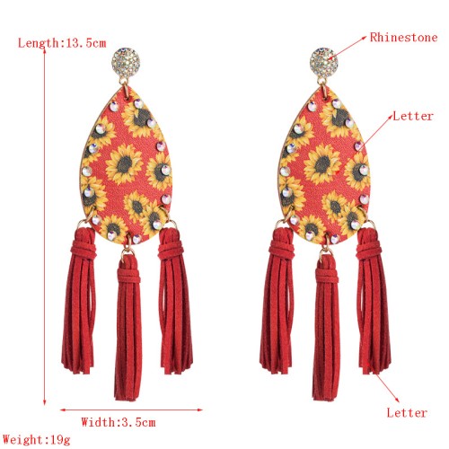 Fashion Jewelry Leather Earrings For Women YWHME-94